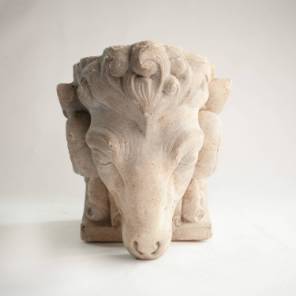 A Pair of 19th C Rams` Heads